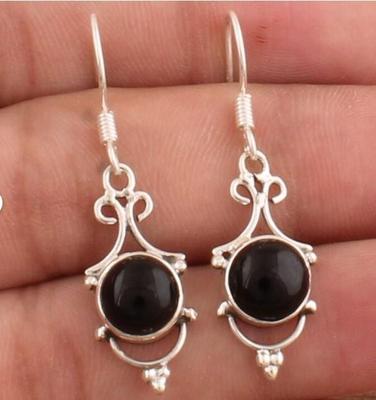 Natural Black Onyx Earring, Handmade Silver Jewelry , December Birthstone, 925 Sterling Silver Earring, Gift for Her, New Year Gift,