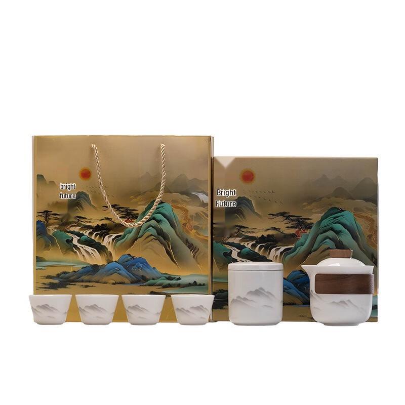 Changqi Qianli Jiangshan Ceramic Travel Teaware Set