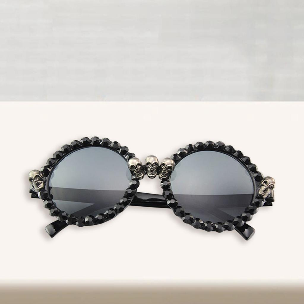 Halloween Rhinestone Skull Sunglasses Decorative Glasses for Party and Costume Events