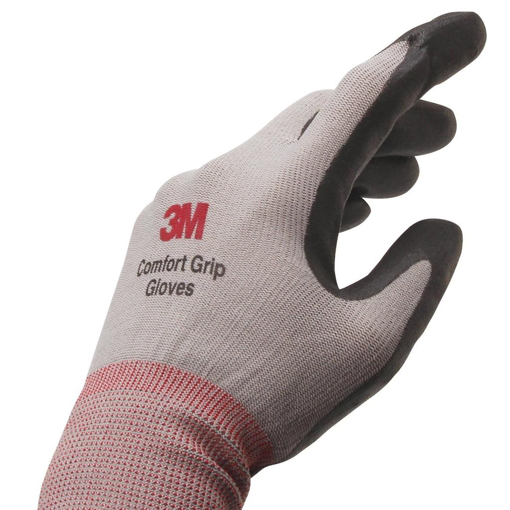 3M Comfort Grip Work Gloves, Gray, XL, 5-Pack (GLOVE-XL-5P)