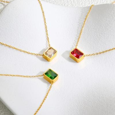 Niche Design Diamond Necklace Titanium Steel Plated 18K Gold Versatile Non-Fading Collarbone Chain