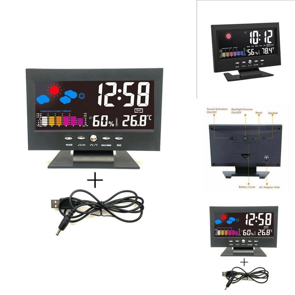 Modern Simplified Digital Alarm Clock With Calendar And Temperature Display For Home Use