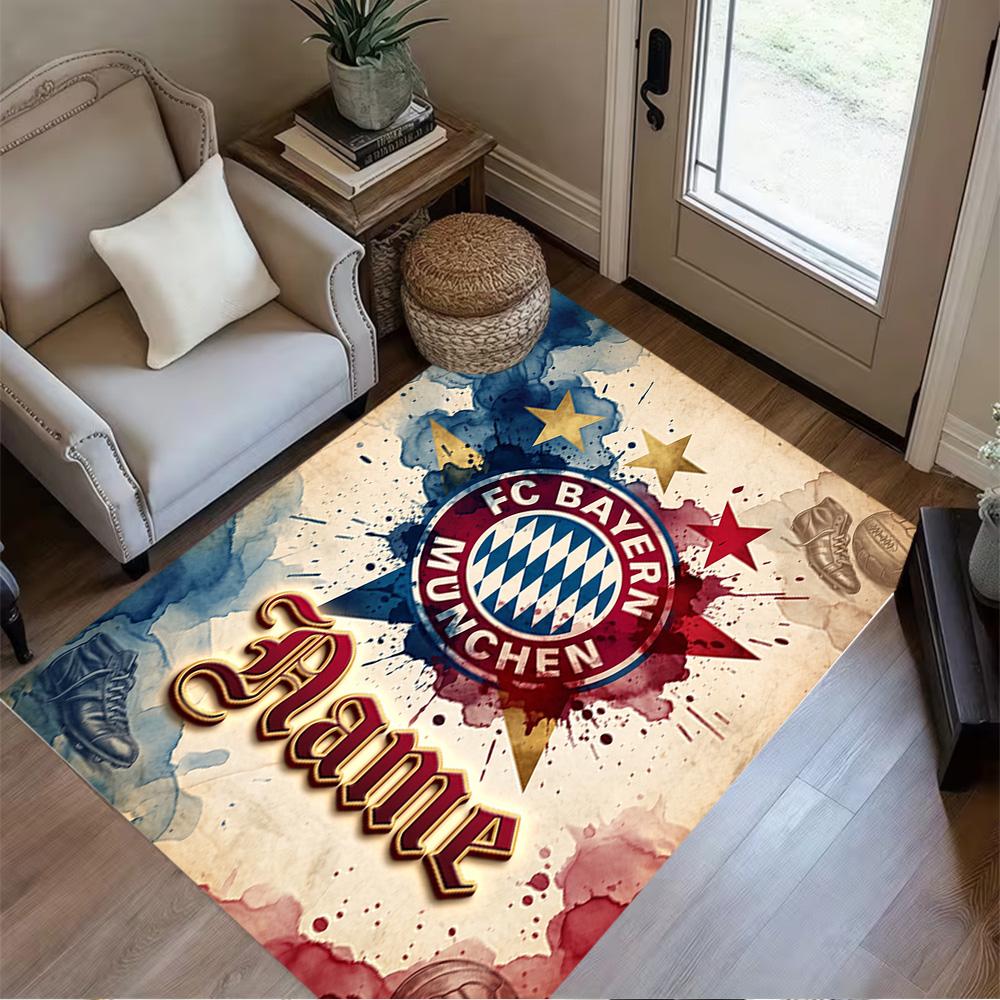German Football Crest Artwork Floor Rug Office Rug Design for Entryway Playrooms Dining Room Hallway Anti-slip Rug Decorate Offices Gift for Festivals
