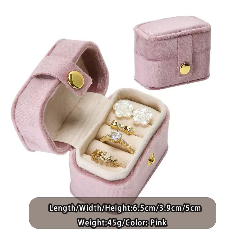 High End Velvet Portable Jewelry Rings Jewelry Box Compact Travel Earring Storage Box Mini Exquisite Packaging Box 2026 New Box