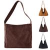 Basicpower Suede-Look Tote Bag for Women, Large Capacity: Bucket-Shaped Handbag, Suede, AutumnWinter, Shoulder Bag, Simple, Solid Color, A4 Size,