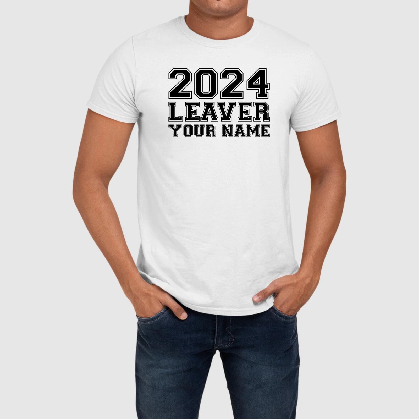 Personalised Your Name Leavers 2024 T-Shirt Custom Printed Friends Party Gifts T 2XL