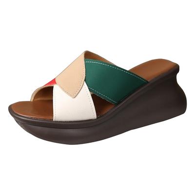 Summer Women Sponge Cake Thick-soled Wedge Open Toe Slippers Female Chunky Slides Shoes Platform Clogs Woman Thick Sole Sandals