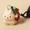 Hand Carved Wooden Rabbit Keychain Lightweight Portable Design Car Keyring Cartoon Animal Bag Hanging Accessory