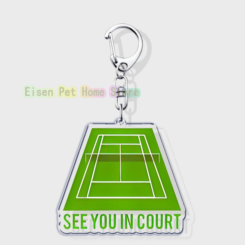 Classic Sports I Love Tennis Keychains for Accessories Bag Hobby Bike Car Keyrings Jewelry Friends Father Boyfriends Gifts