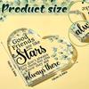 2D Fla"Good Friends Are Like Stars" Heart-Shaped Acrylic Friendship Decoration Plaque, Green Leaf Design, Suitable for Wall Decoration, Porch, Room, V