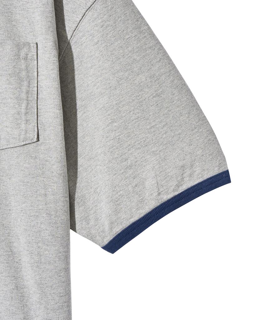 ANNOT Washed Pocket Ringer T-Shirt Melange Grey