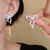 Spray Painted Bow Earrings with A Light Luxury High-End Feel Simple Exquisite Earrings Sweet Fashionable New Earrings Jewelry