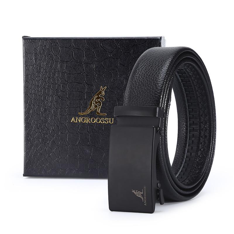 

Ремень мужской автоматическая пряжка ремень из коровьей кожи железная пряжка подарочная коробка упаковочный ремень 120cm