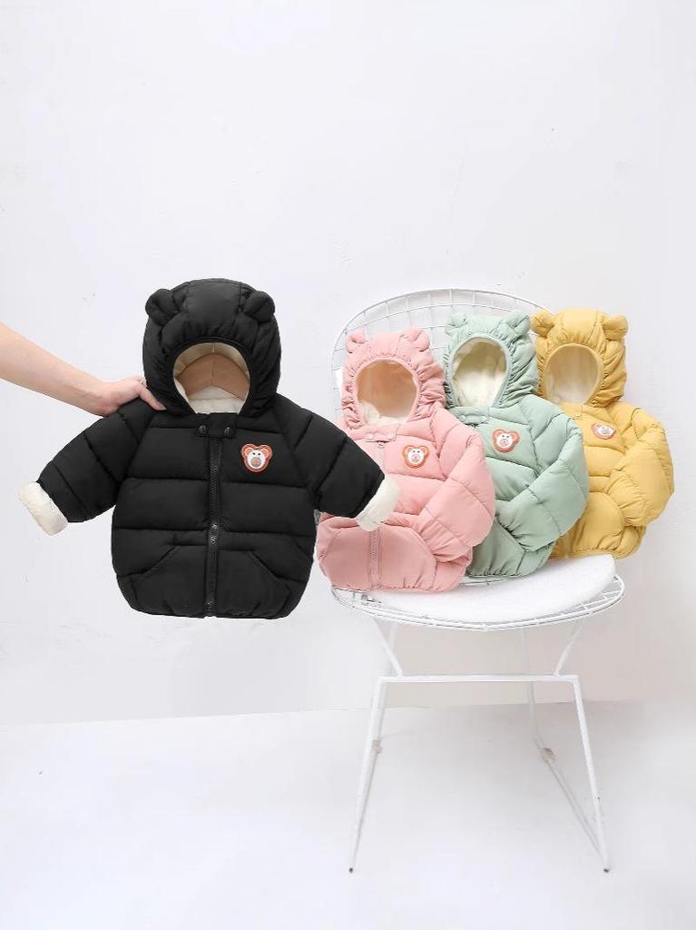 Thickened Fleece-Lined Down Jacket for Infants and Children: Winter Outerwear for Boys and Girls