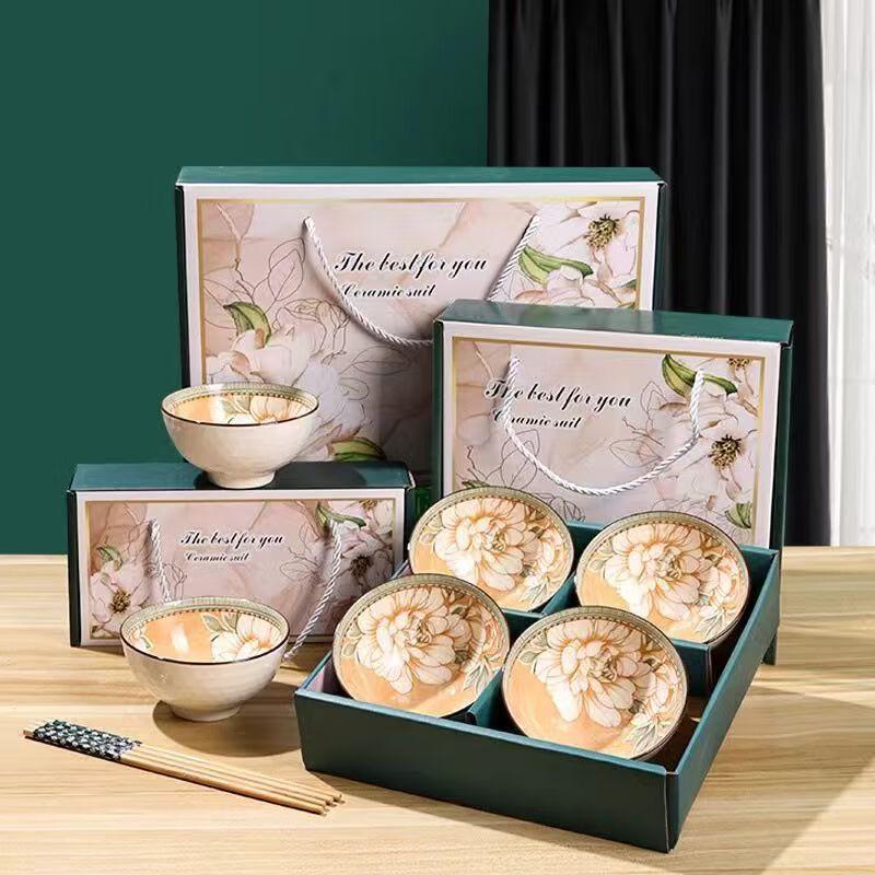 Four Seasons Camellia Ceramic Dinnerware Gift Set