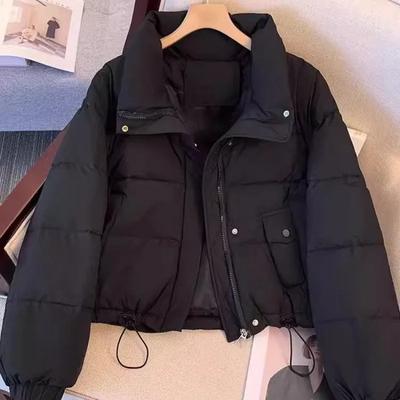 Jacket for Women New Small Winter Thick Cotton Solid Color Suit Stand Collar Short