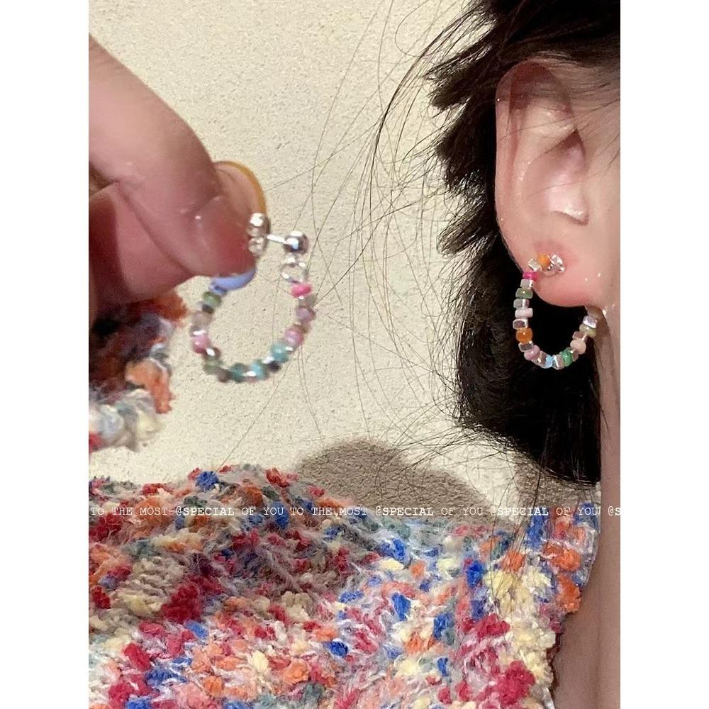 Color Dopamine Earrings, Sweet Super Fairy Temperament, Simple Personality and High Value Niche Earrings