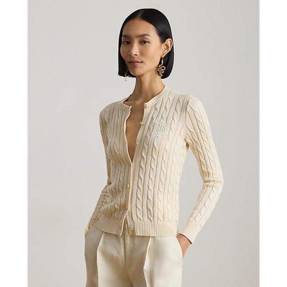 Lauren Ralph Lauren Cable Knit Cotton Blend Cardigan Wmlrswes6820924101 XS