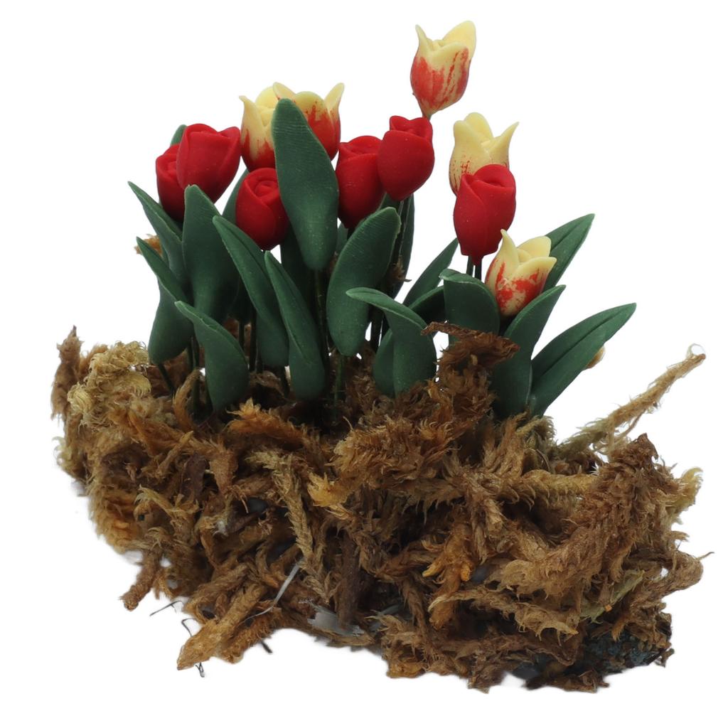 1:12 DIY Simulation Dollhouse Flowers Miniature Dollhouse Moss Lawn Garden Scene Decoration