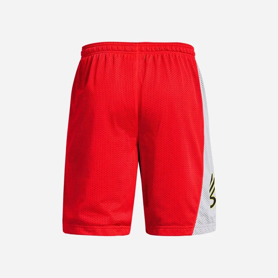 Under Armour Color Block Breathable Fleece Mid-Rise Sports Shorts Men shorts Red 1374303-810