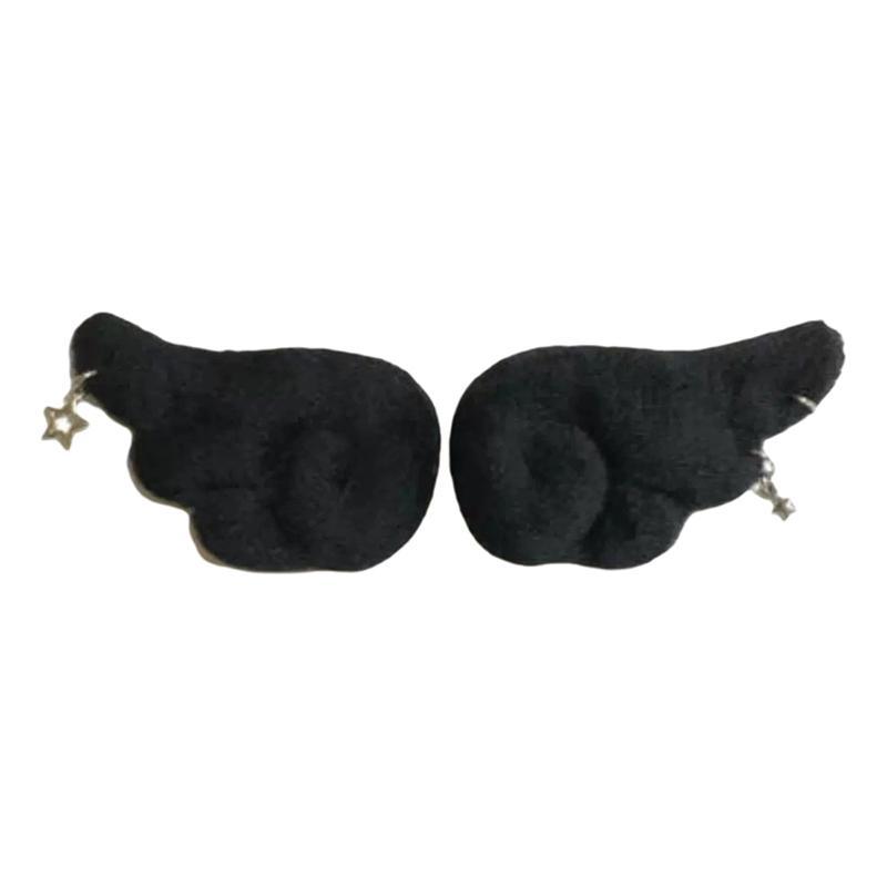 

1 пара мини плюшевых крыльев ангела брошь имитация перьев DIY кукольная одежда декоративный материал ручная работа аксессуары чёрный