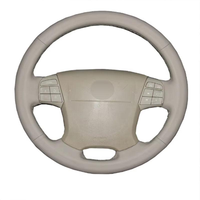 

For Volvo S80 2006-2009 XC70 2007-2010 V70 2009 Hand-stitched black Leather non-slip Car Steering Wheel Cover бежевий