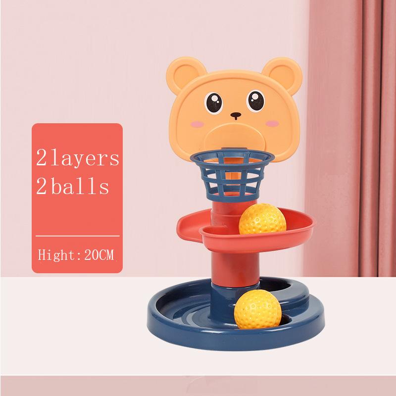 Montessori Rotating Rainbow Tower Baby Stacking Puzzle Toddler Toys Children Motor Skill Game Spinning Stacking Toys 1 To 2 Year