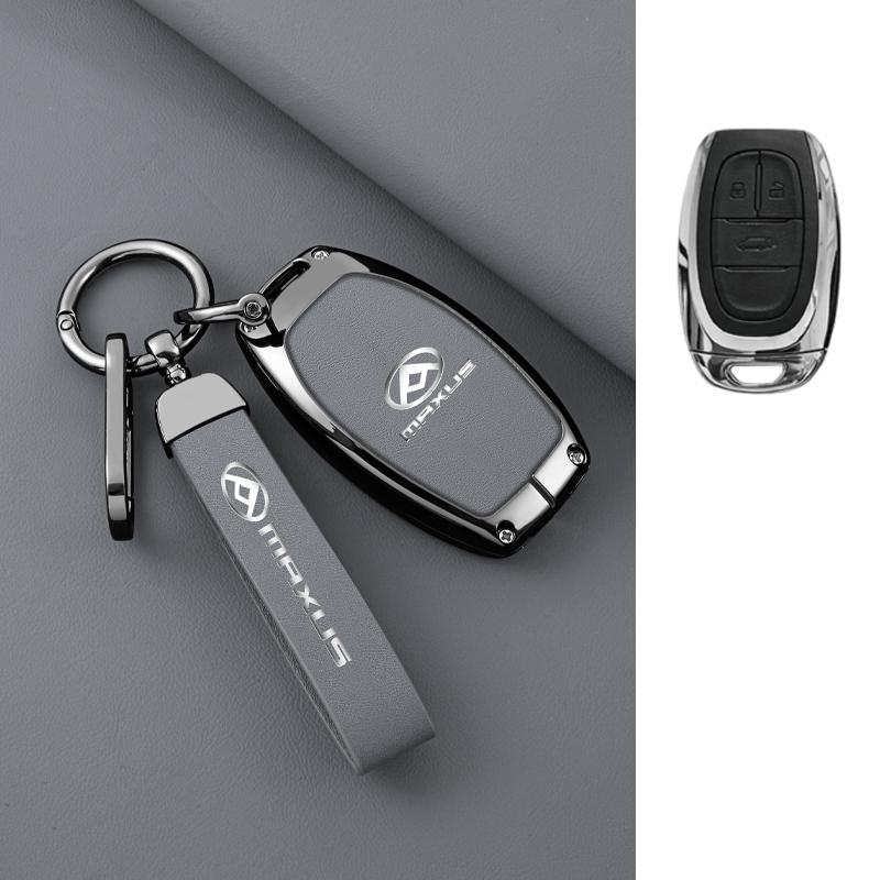 Funda para Llave de Coche para Saic Maxus T60 Aleación de Zinc Cuero Llavero Inteligente Remoto Carcasa Protectora Automática Piel para Llavero Accesorios