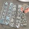 12 Grids/Box Blue White Nail Charm Shell Starfish Mermaid Tail 3d Nail Art Accessories For A Dreamy And Oceanic Manicure Look