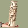 3D Wooden DIY Three-dimensional Pisa Leaning Tower Puzzle Adult Unzip Assembling Holiday Gift Decoration Model