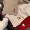 Cute Puppy Embroidered Scarf for Women Girls Autumn Winter Korean Style Warm Versatile College Style Couple Knitted Shawl Scarf