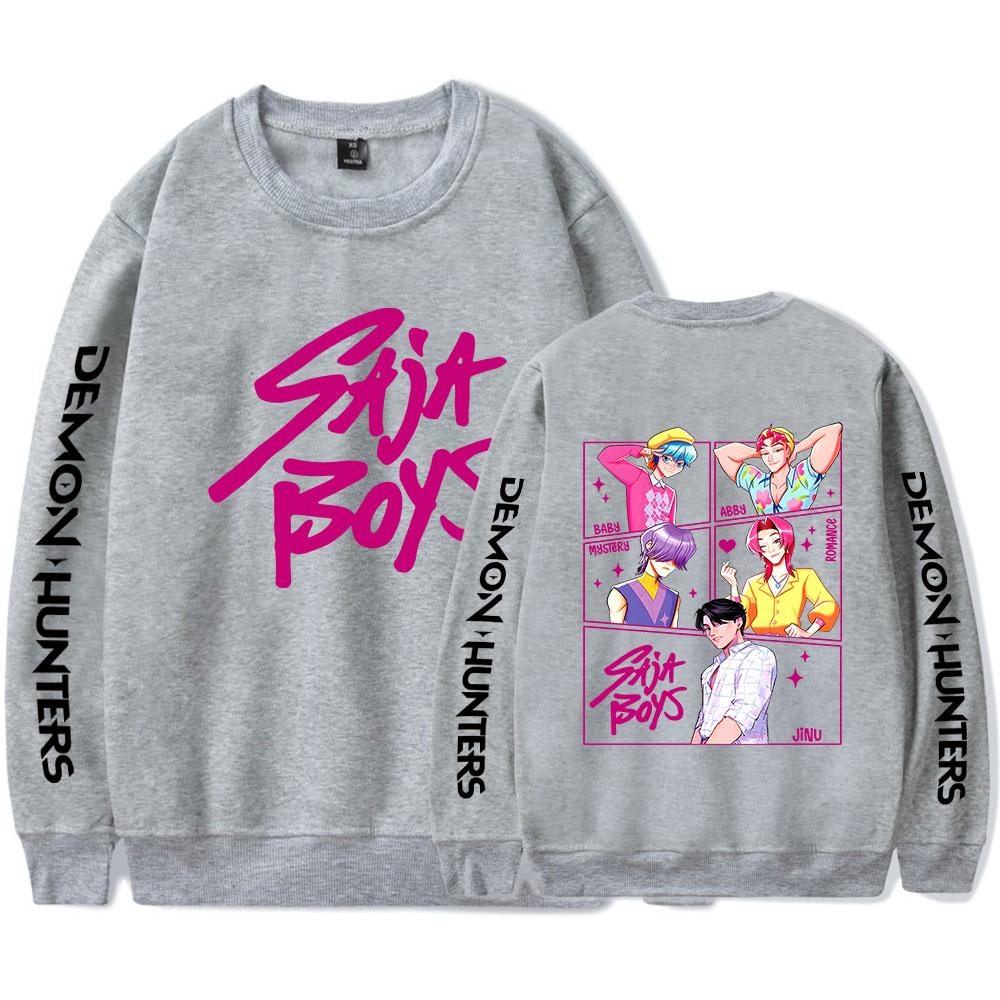 KPop Demon Hunters Saja Boys Cartoon Movie Crewneck Long Sleeve Streetwear Men Women Pullover Sweatshirts