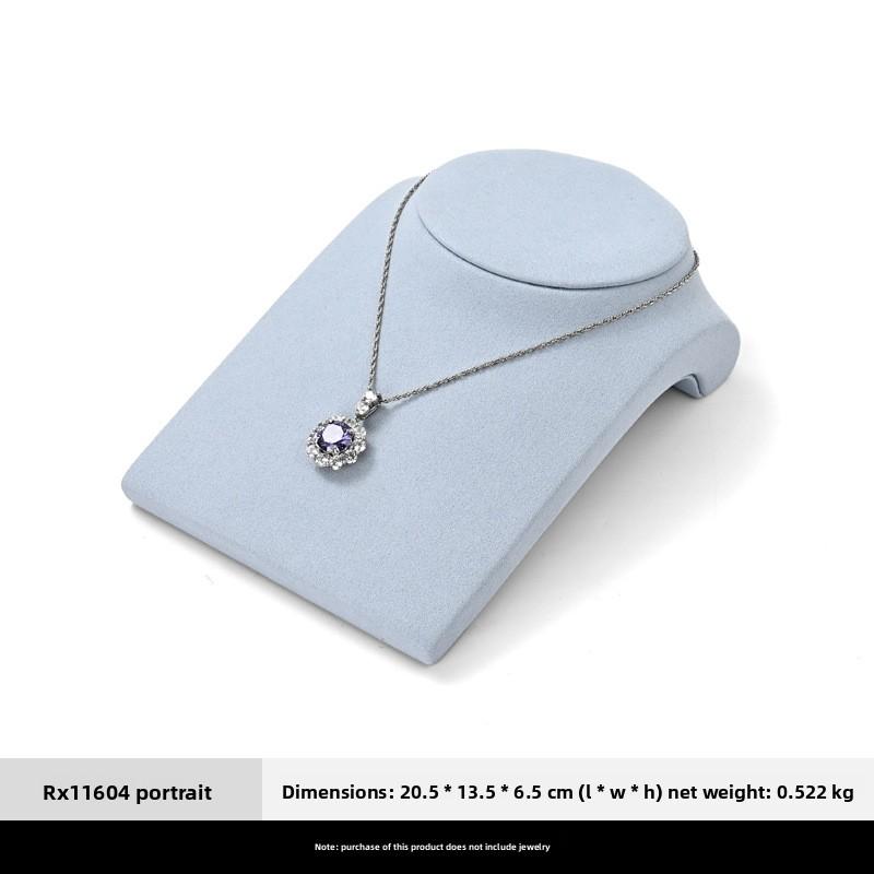 Microfiber Necklace Display Bust Mannequin Neck Jewelry Stand for Window Exhibition