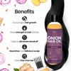 TNW - The Natural Wash Onion Hair Oil for Hair Growth & Hair Fall Control Jojoba, Olive & Flaxseed | Strong, Thick Hair | All Hair Types 100 ml