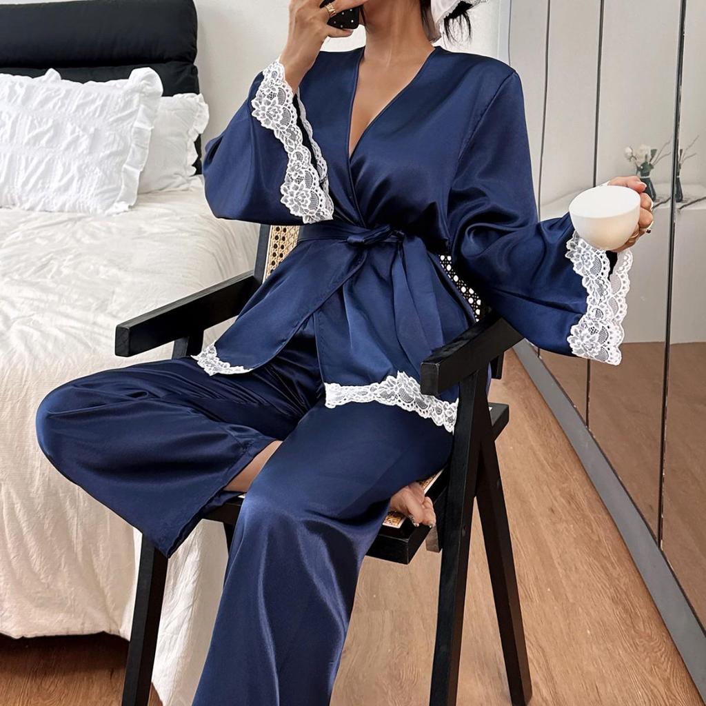 European & American Women's Silky Pajamas: Sexy & Fun Robe for Homewear