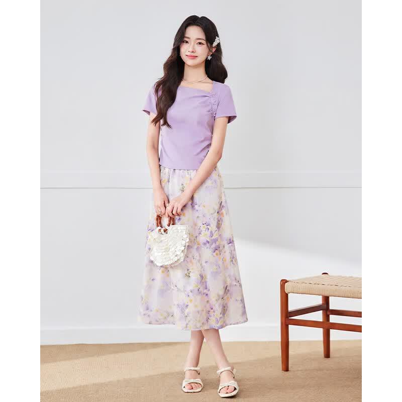 IEF Petite Sweet Lady Top & Skirt Set