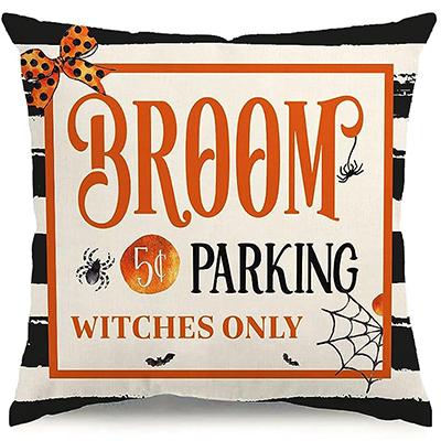 Halloween Pillowcase Decorative Pumpkin Pillowcase Linen Sofa Pillow Cases Black Cushion Cover 45X45 Pillow Case