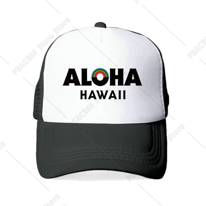 Fashion Aloha Beach Pineapple Trucker Hat Hawaii Coconut Tree Baseball Caps Donut Aloha Friday Breathable Mesh Cap Hat One Size