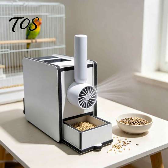 Birdseed Shelling Machine Rechargeable Shell Separator, Electric Husk Remover with Adjustable Wind Speed, One Touch Bird Food Processor Portable