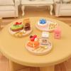 1Set Miniature Milk Cake Fork Tray Food Model 1:12 Dollhouse Kitchen Decor Toy For Doll House Accessories Kids Gift