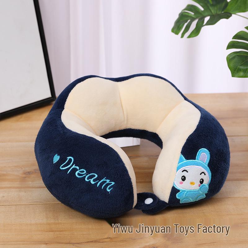 Washable U-Shaped Memory Foam Neck Pillow for Cervical Support and Car Use, Cute Headrest Cushion for Sleeping
