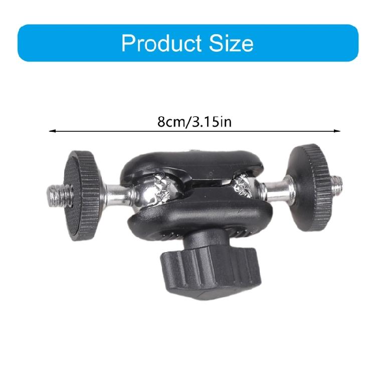 Pack of 2 Camera Double Ball Head Clamp Mount Adapter Magical Arm 360 Degree Rotation 1/4inch Thread for Photo Equipment