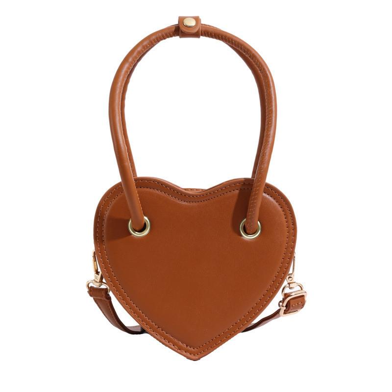 Adorable Mini Pu Heart Design Children's Shoulder Bag For Boys And Girls Fashionable Everyday Use