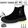 Men's Safety Shoes: Anti-Smash, Anti-Puncture, Anti-Scald, Non-Slip, Suede, Comfortable Rubber Sole