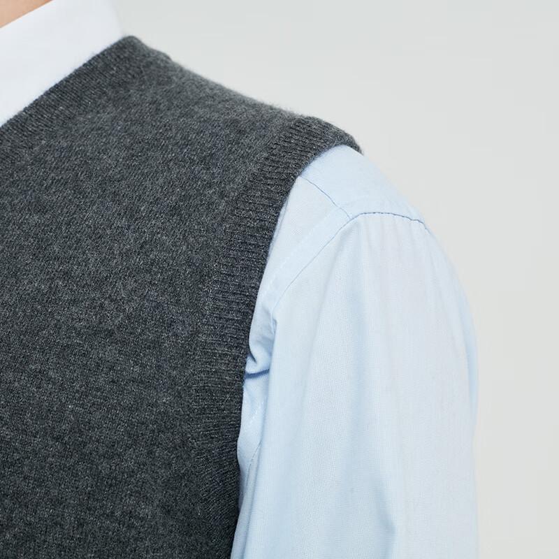 Hengyuanxiang Men's Fine Cashmere V-Neck Knit Vest