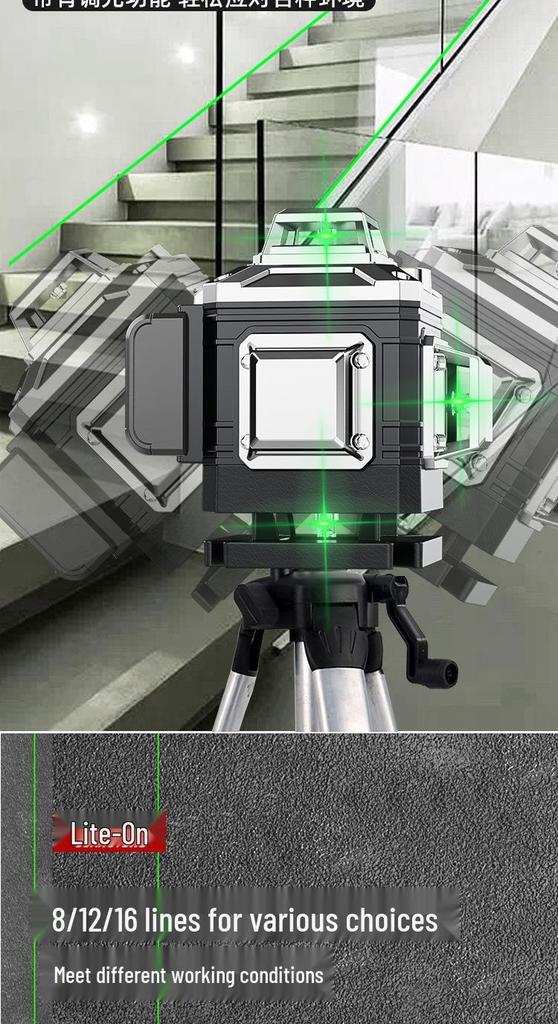 High-Precision Green Laser Level with 16 Lines for Wall and Floor Integration