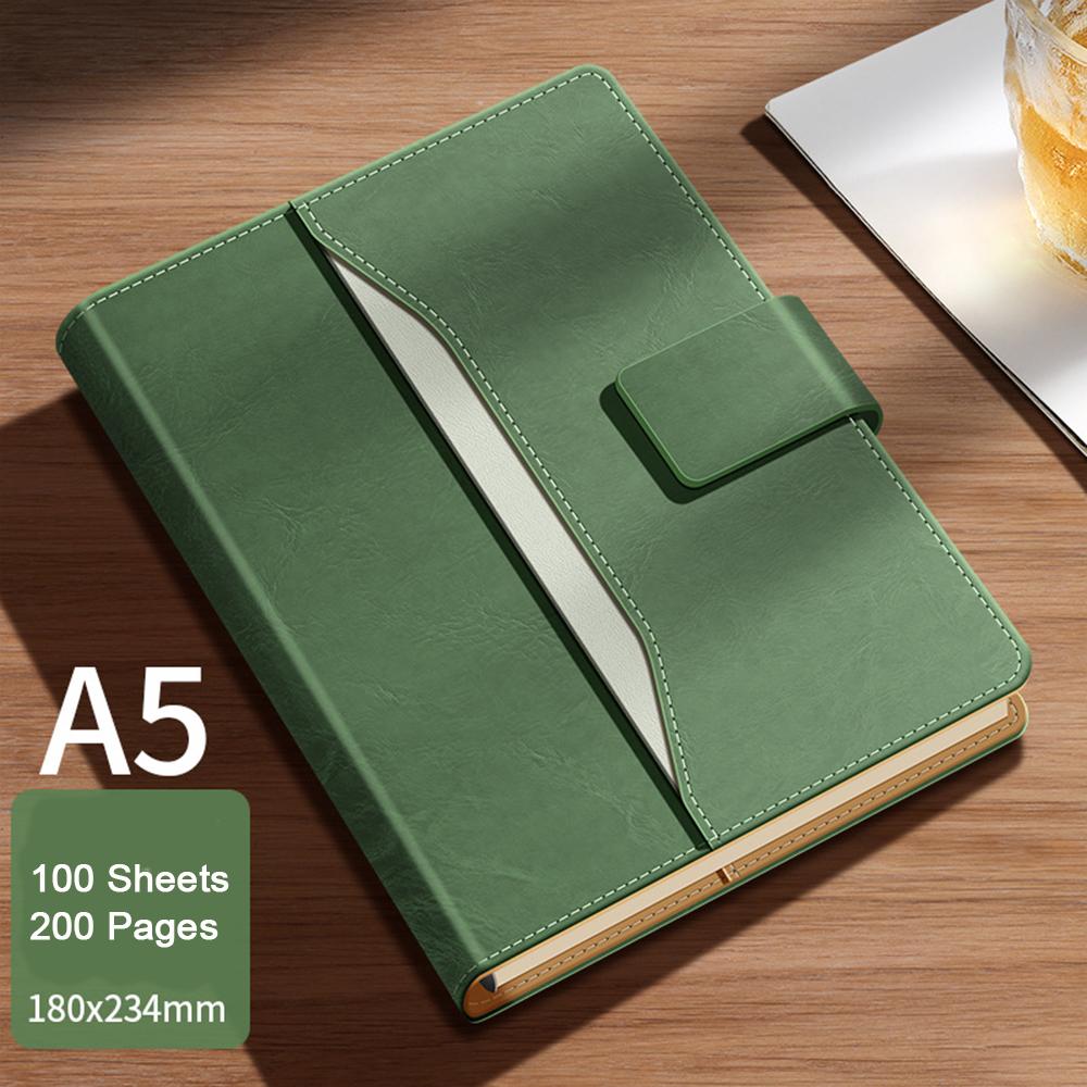 (Logo Can Be Engraved) A5 Leather Student Subject Notebook, Business High-end Loose-leaf Notepad, Buckle Diary, Work Meeting Minutes, Travel Diary