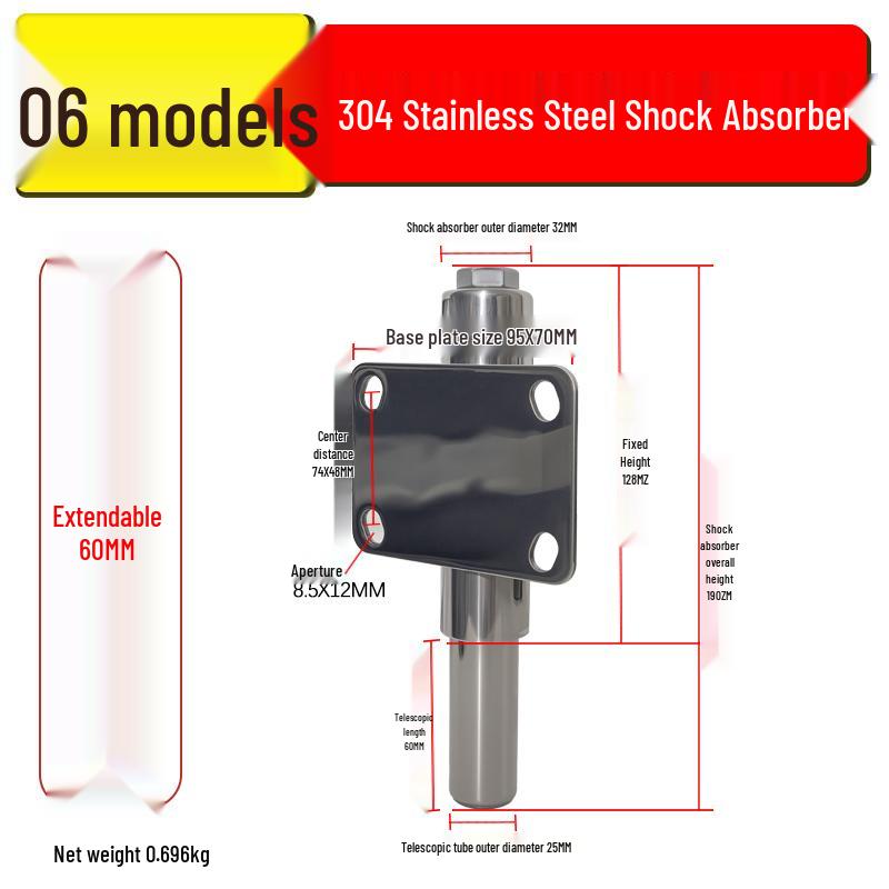 Shock-Absorbing Rubber Silent Wheel Caster (2" to 5") - Polyurethane with Spring Mechanism
