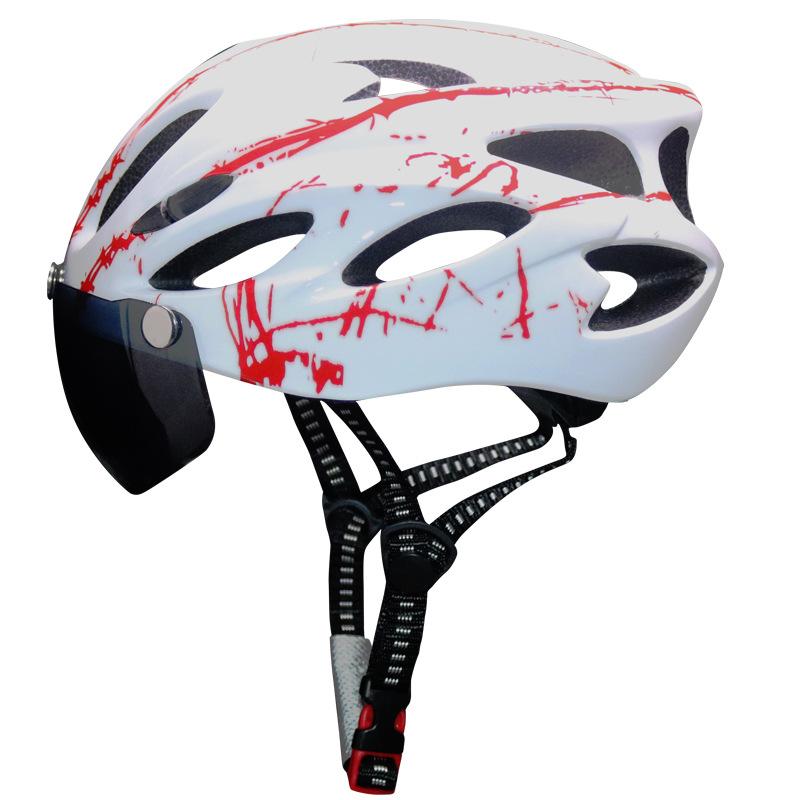 Mountainbikehelm mit integrierter Brille Fahrhelm Rennradhelm für Damen und Herren