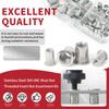 46pcs SAE  Nuts UNC Nutserts Rivnut Assortment Kit, 304 Stainless Steel Flat  Insert Nut Assort #8-32#10-24 1/4"-20 3/8